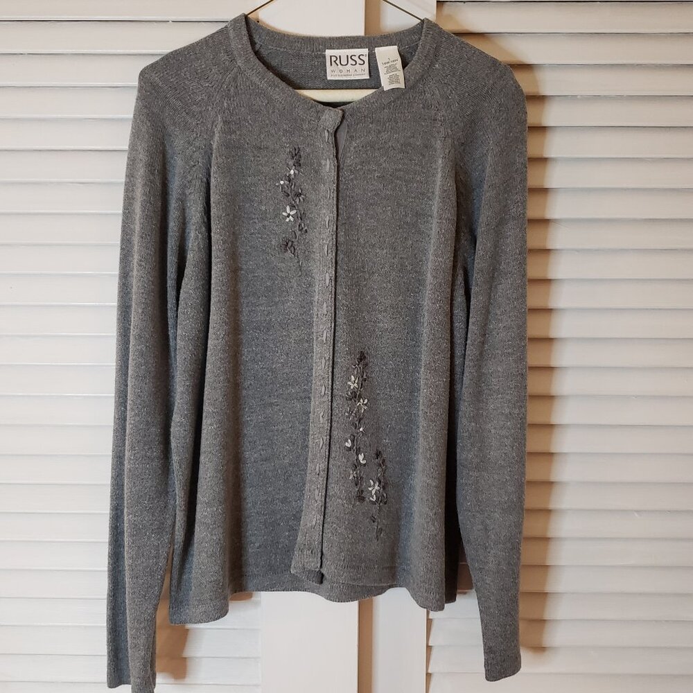 Excellent Condition Gray Russ Cardigan 1X